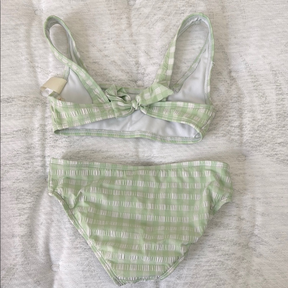 GB Girls Green and White Checkered Bikini - Picture 2 of 4